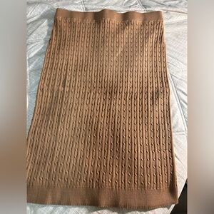 Anne Klein Cable Knit Brown Pencil Skirt